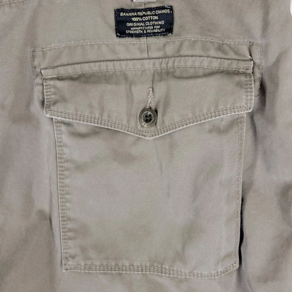 Banana Republic Vintage Chino Pants 36x30 Khaki Y2K Tan Cotton Utility Pockets‎